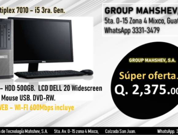Computadora dell optiplex 7010 Core i5