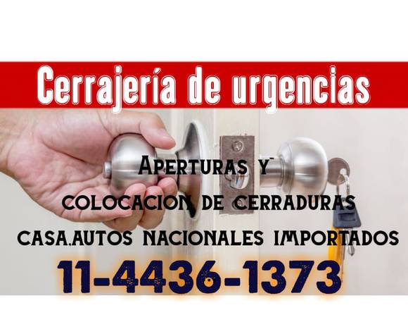 cerrajero  cerrajeria de urgencia 24 hs 1131484480