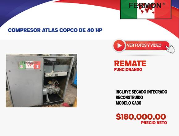 COMPRESOR ATLAS COPCO 40 HP 