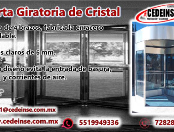 PUERTA GIRATORIA DE CRISTAL