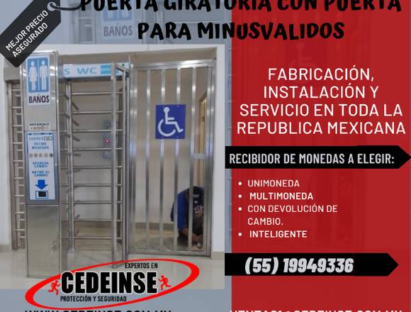 Puerta giratoria para cobro de servicios 