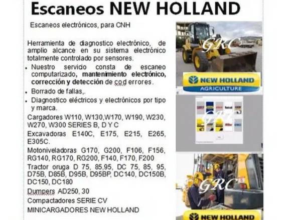 escaneos cargadores new holland, case, john deere