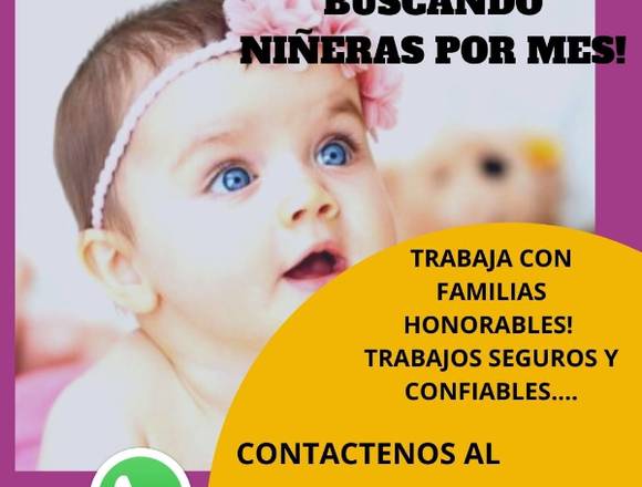 Buscamos Niñeras Domesticas Cocineras 