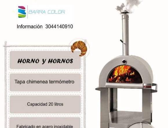 horno de leña pizza en acero inoxidable