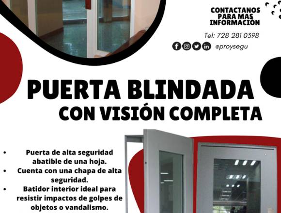 Puerta blindada con visión completa