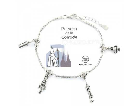 Pulsera Cofrade Unisex con Colgantes Plata 925mm