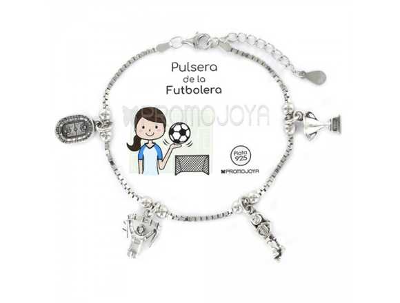 Pulsera Futbolera Señora Con Colgantes Plata 925mm