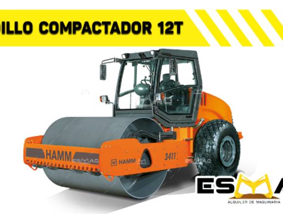 Rodillo Compactador de Alquiler en 3, 12 Toneladas