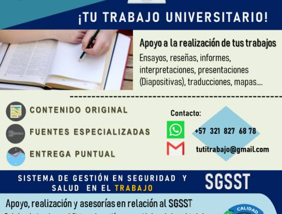 TRABAJOS UNIVERSITARIOS Y APOYO EN SGSST