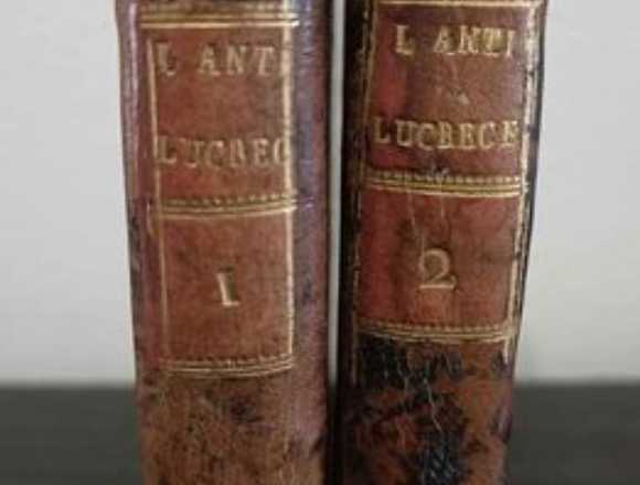 2 LIBROS MUY ANTIGUOS DE 1755 CARDINAL DE POLIGNAC