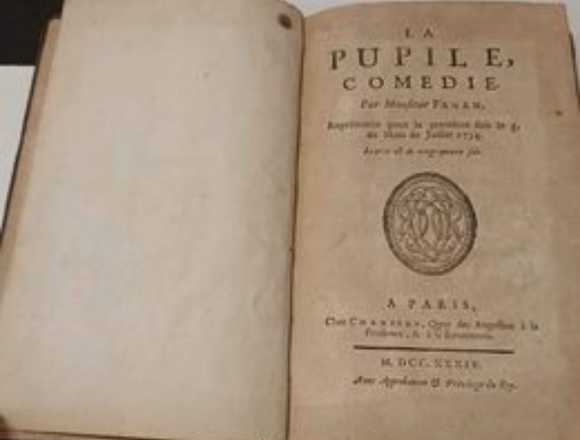 LiBRO ANTIGUO Y ORIGINAL DE 1734,LA PUPILE COMEDIE