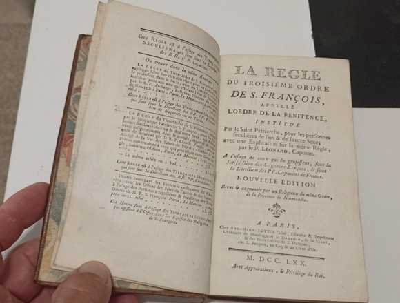 LIBRO ANTIGUO Y RARO DE 1770,LA REGLE' DU TROISIEM