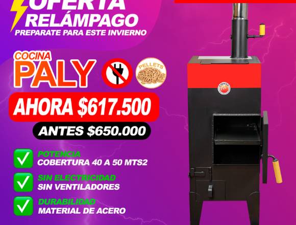 COCINA PALY A PELLET SIN ELECTRICIDAD