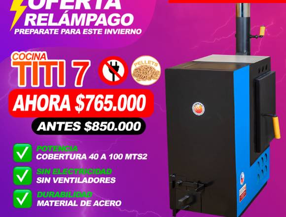 COCINA TITI 7 A PELLET SIN ELECTRICIDAD