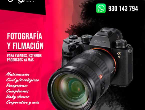 Fotografía y filmación en full HD boda, cumpleaños