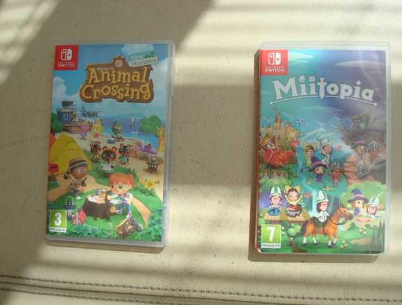 Juego de animal crossing y Miitopia para la switch