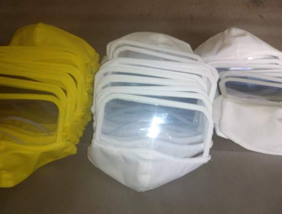 Cubrebocas doble capa con visor impermeable 