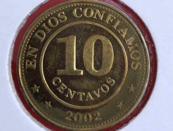 Moneda de Nicaragua 10 centavos 2002 (BC)