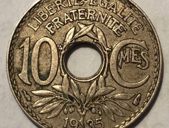 Moneda de Francia 10 cents. 1935 (MBC)