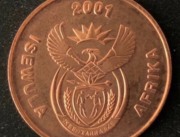Moneda de Sudáfrica 1 cent 2001 (nueva)