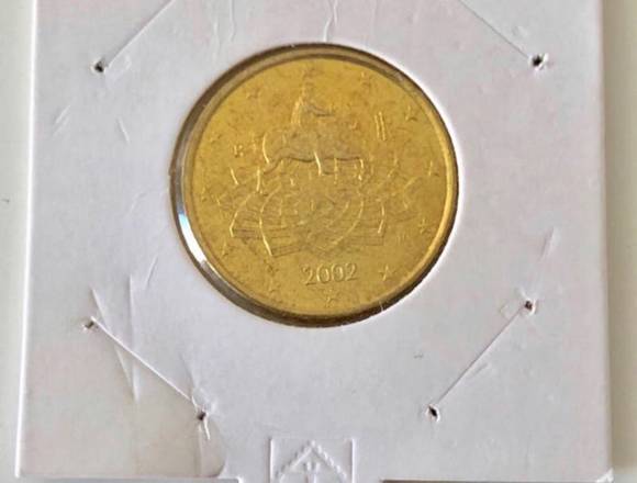 Moneda de Italia 50 cents. 2002 (nuevo)