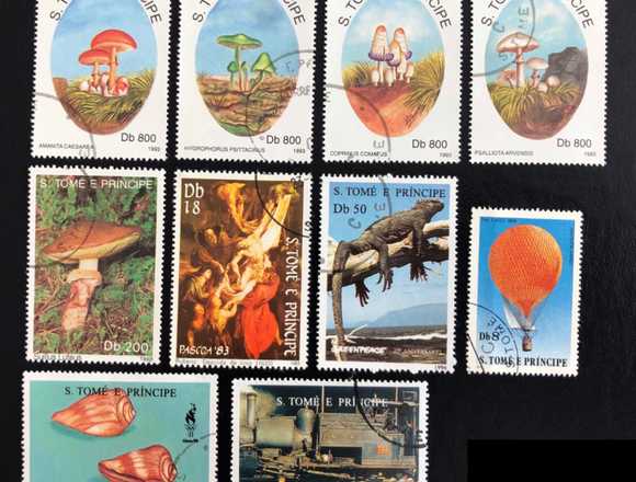 Lot 10 stamps from S. Tome E Principe CTO- varied