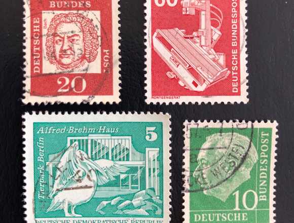 Lot of 4 stamps from Germany in used- varied