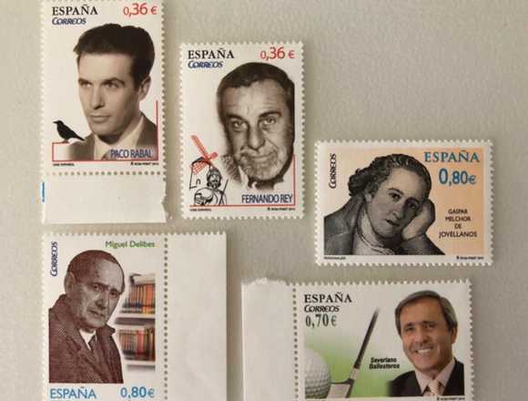 Lot of 5 stamps from Spain - characters II (New)