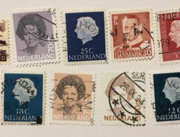 Lot of 10 stamps from Netherlands in used- varied