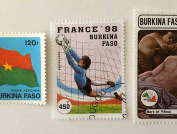Lot of 3 CTO stamps with g.o Burkina Faso- varied