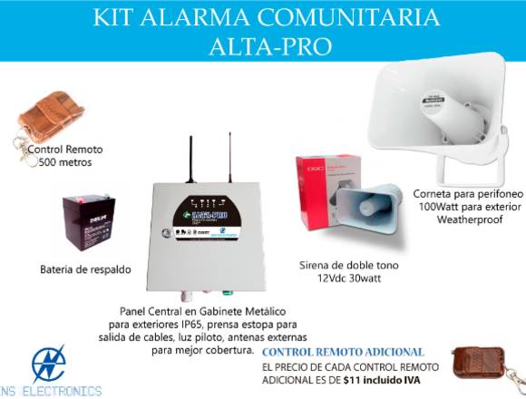 Kit Alarma Comunitaria Gsm, Perifoneo Y Rf 500