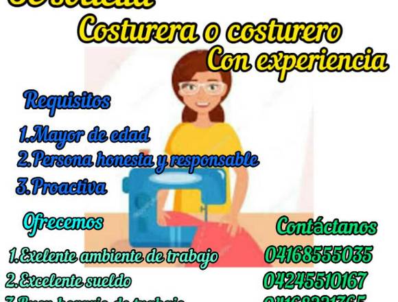 Doy empleo a costurera costurero sastre o modista 