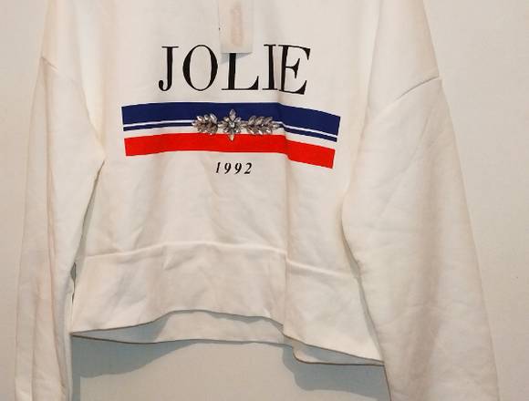 Sudadera blanca print JOLIE