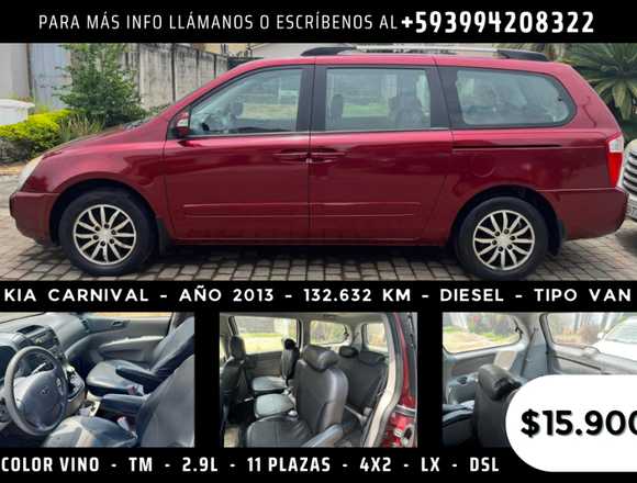 KIA CARNIVAL AÑO 2013 CON 132.632 KM