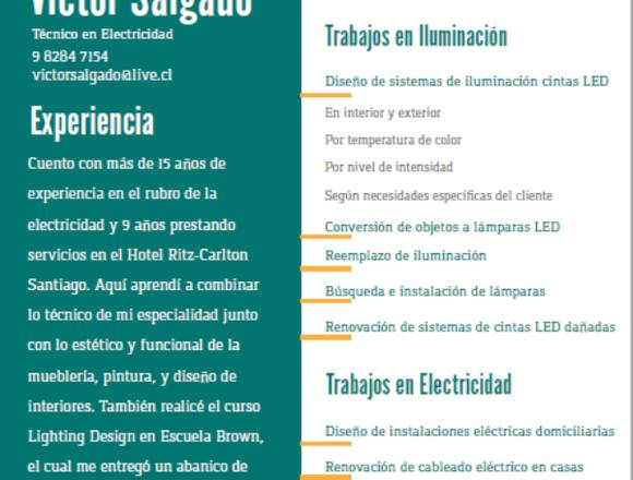 Trabajos iluminación, electricidad y gasfitería 