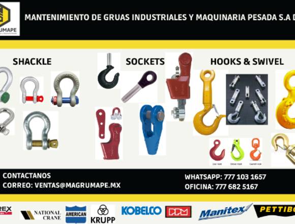 Tenemos Shackle, Sockets, Hooks Swivel para gruas