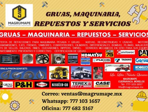 Gruas, maquinaria, repuestos y servicios