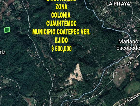 VENTA DE RANCHOS Y HECTÁREAS EN ZONA DE XALAPA