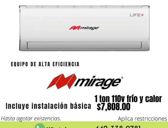 Aire Acondicionado Mirage Alta eficiencia 