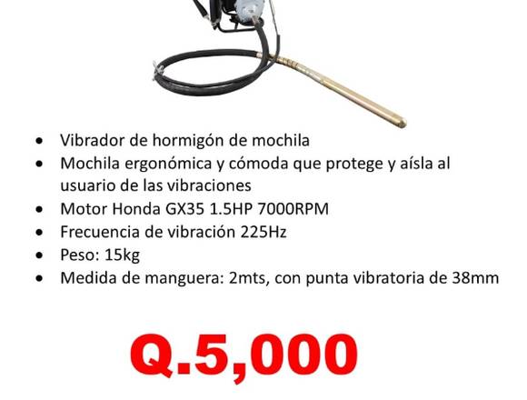 MOCHILA VIBRADOR DE CONCRETO GASOLINA