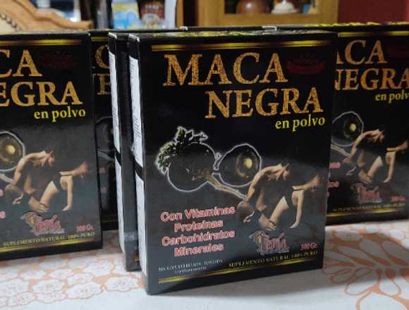 Maca negra con chia y quinua.