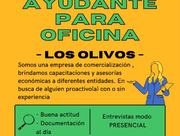 Asistente para oficina en los Olivos