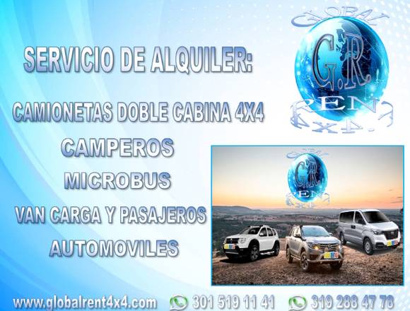 ALQUILER DE CAMIONETAS 4X4 Y 4X2 MEDELLIN