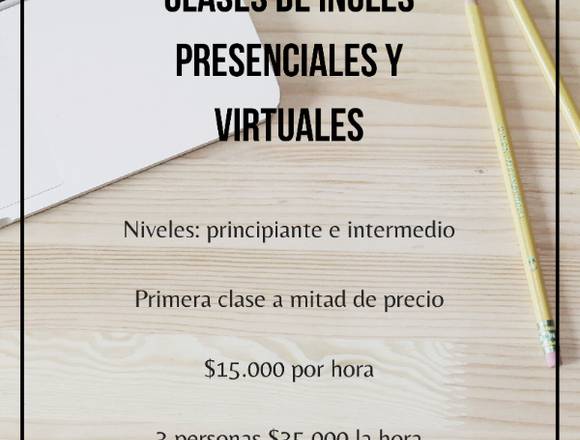 Clases de inglés presenciales y virtuales