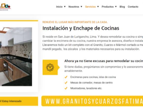 Instalación y Enchape de Cocinas-granitos y cuarzo