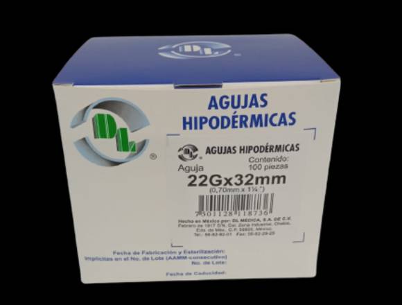 Agujas Hipodérmicas 22 X 32