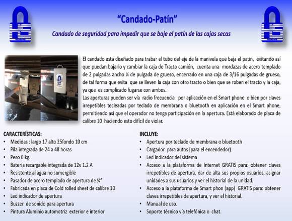 Candado-patín Seguridad Impide Que Baje El Patín