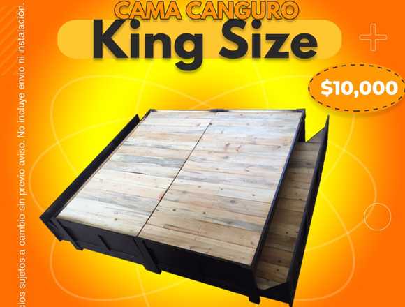 Cama canguro Kingsize color chocolate.