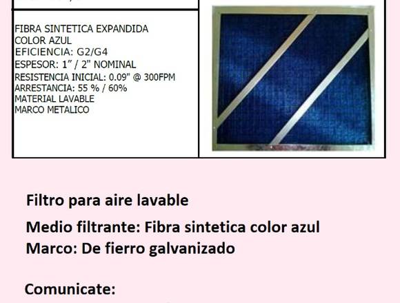 Se vende filtros para aire lavable