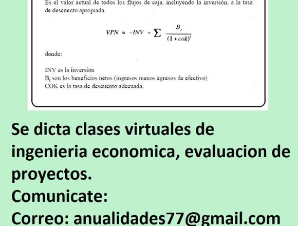 CLASES DE INGENIERÍA ECONÓMICA